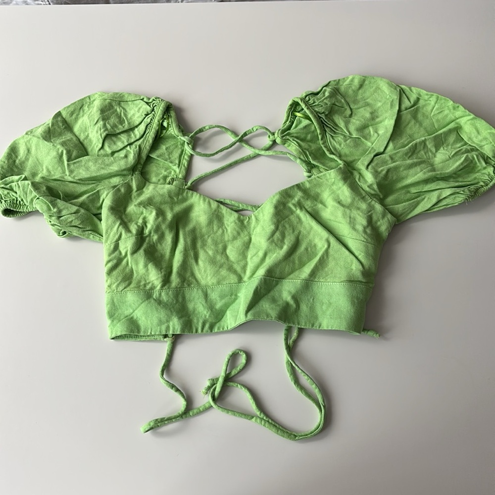 Bershka Cropped Back Tie Top